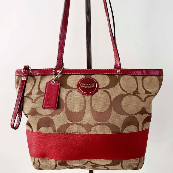 coach stripe tote